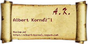 Albert Kornél névjegykártya