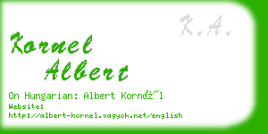 kornel albert business card